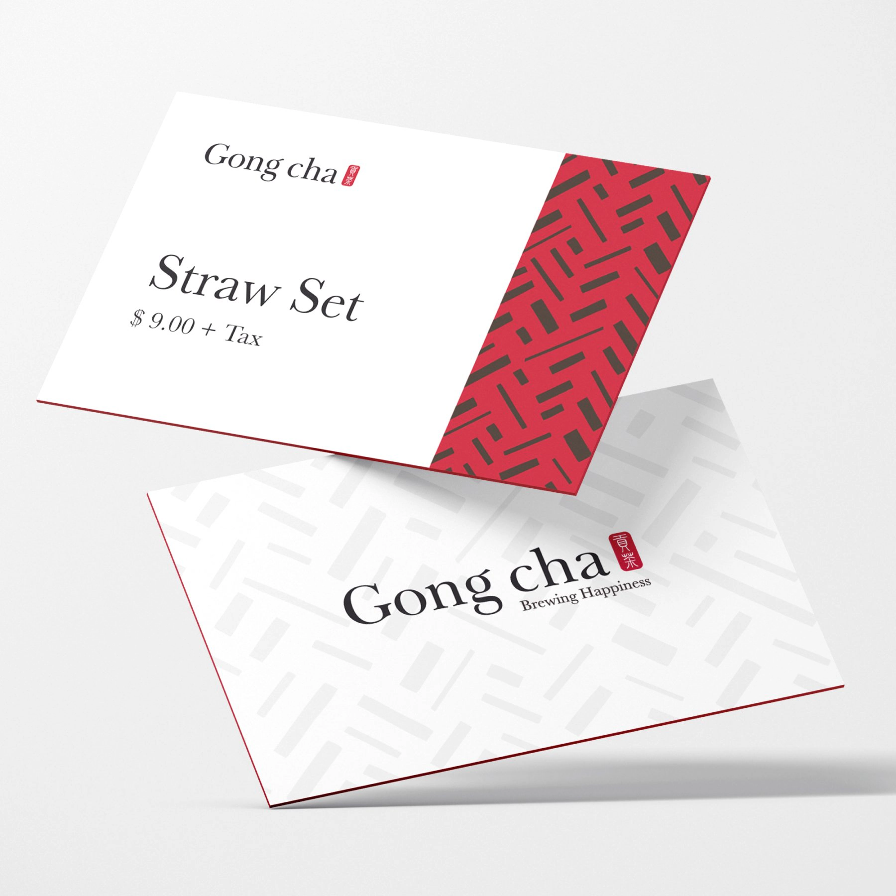 Collateral cards with the tea-leaf pattern