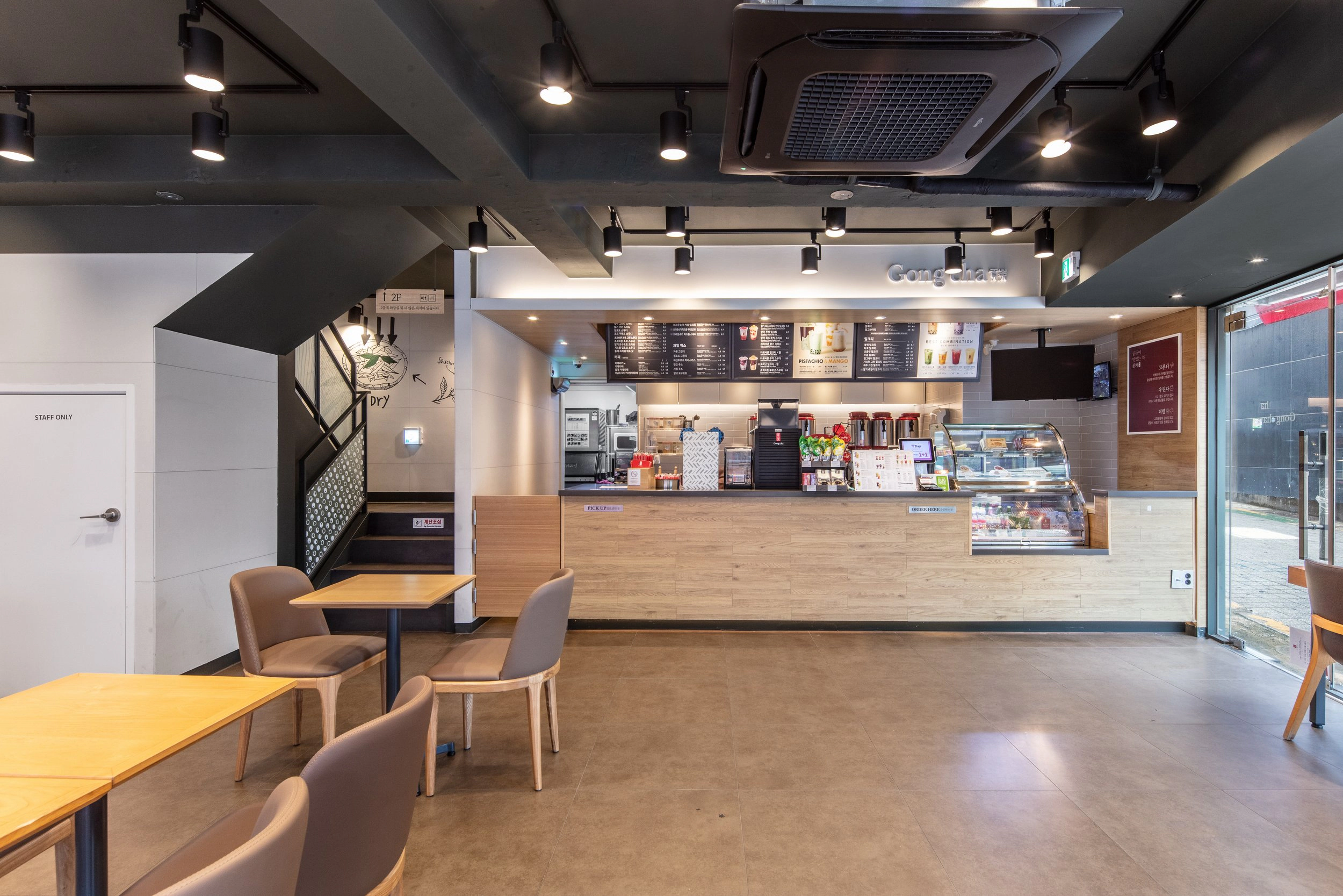 Store counter and seating area
