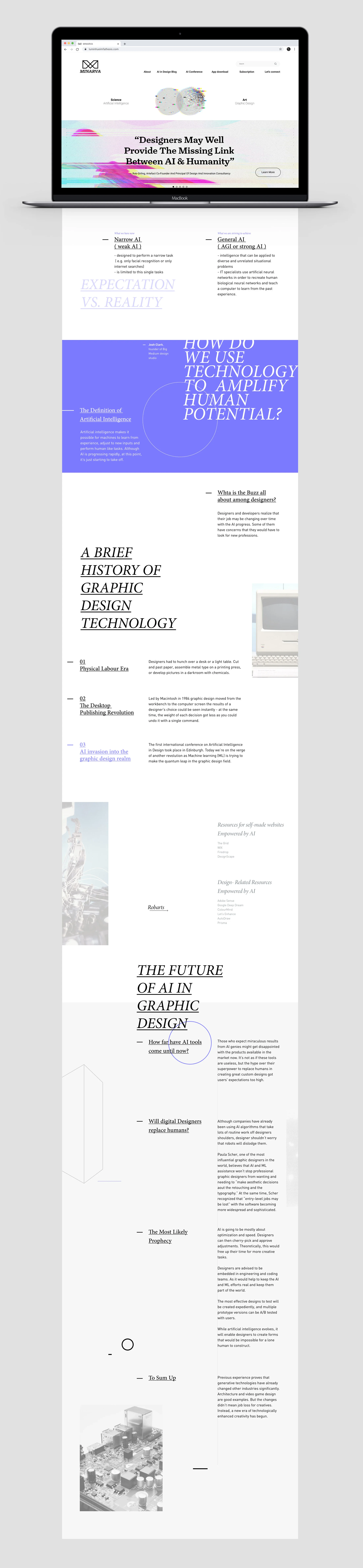 Website on desktop