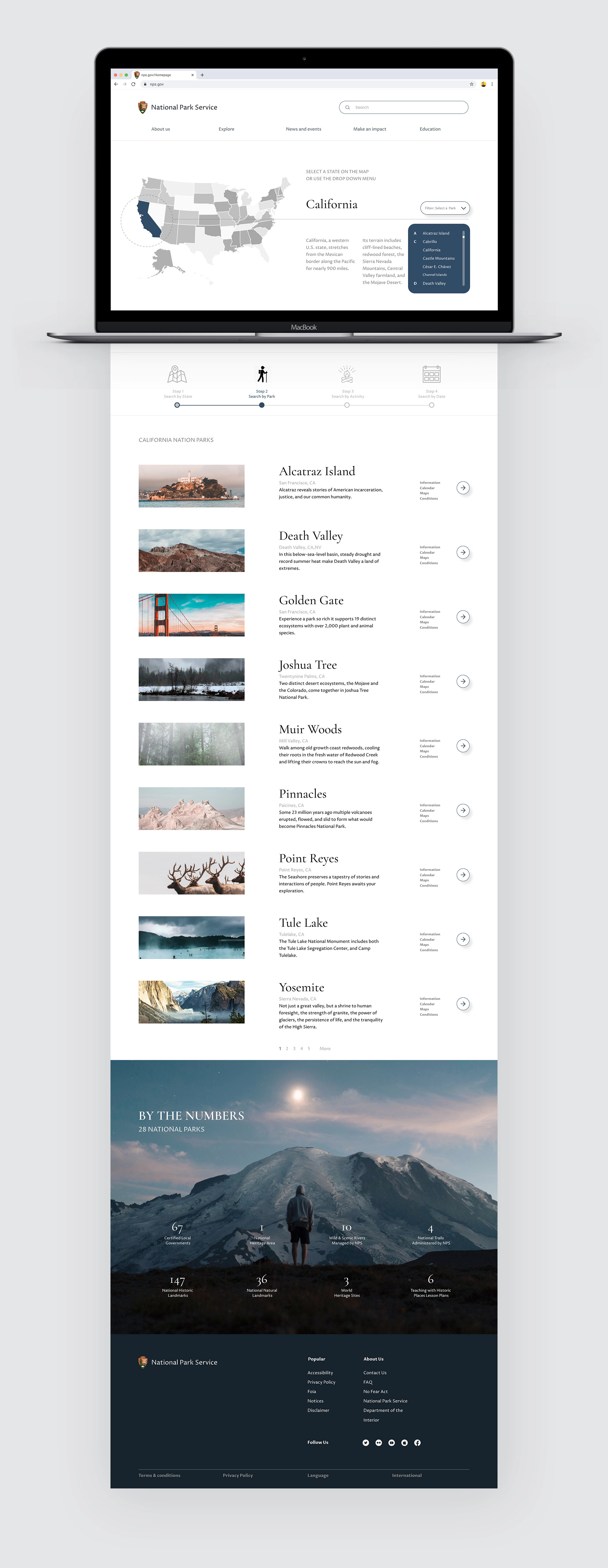 Search-by-state map interface