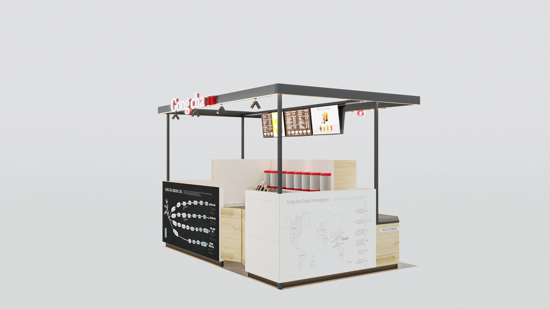 Mall kiosk — angled view