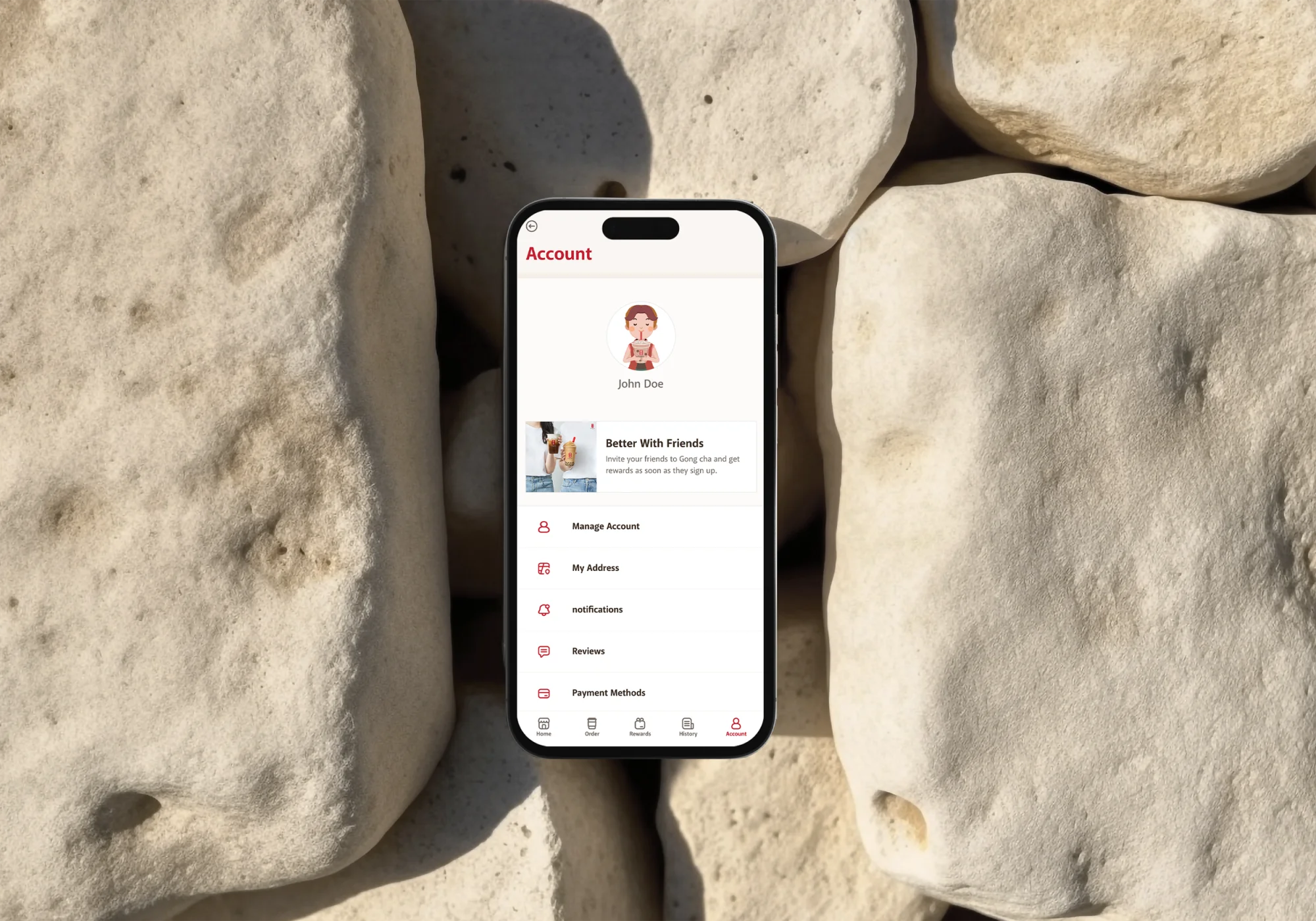 Member account screens: payment methods, notifications and preferences